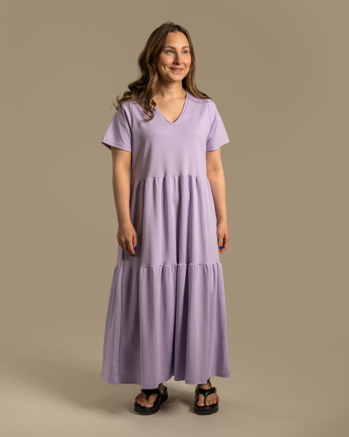 V-Neck Maxi Dress Lavender