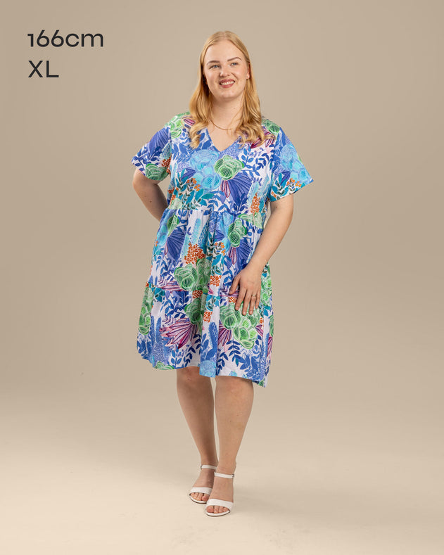 V-Neck Midi Dress Kedolla Blue