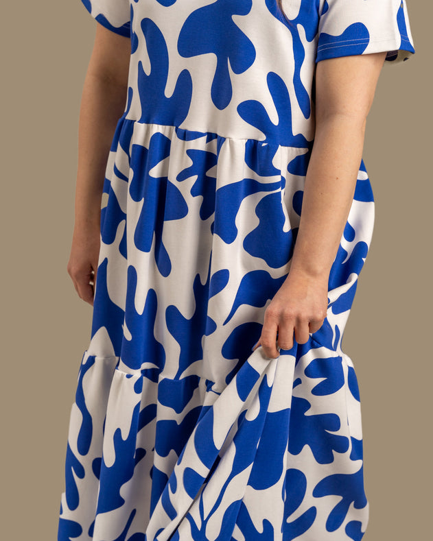 V-Neck Maxi Dress Como Blue