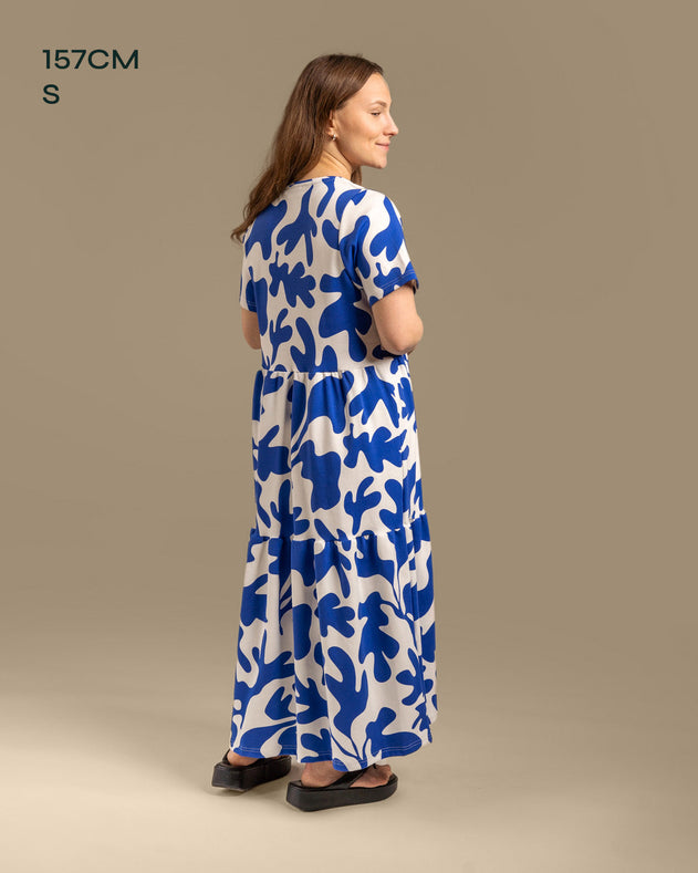 V-Neck Maxi Dress Como Blue