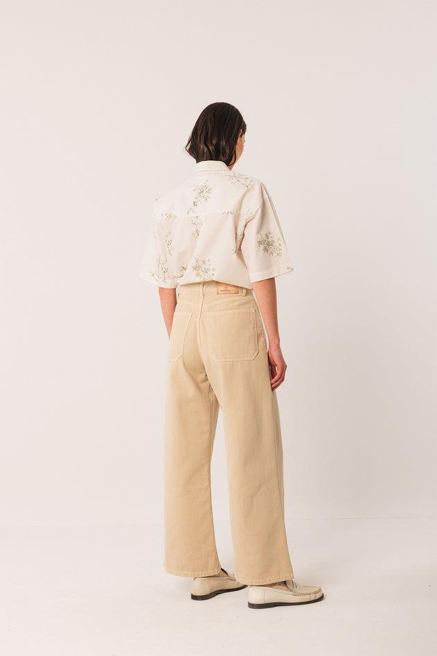 Printed Poplin Shirt Green