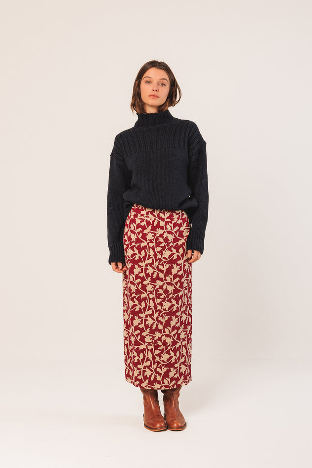Viscose Pencil Skirt Red