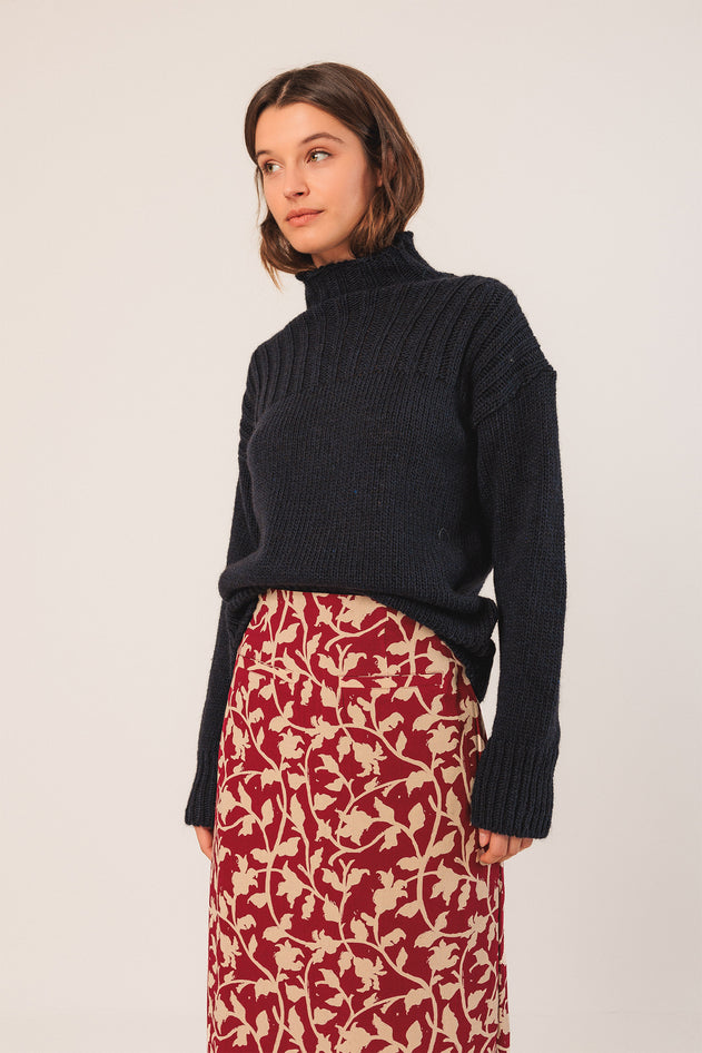 Viscose Pencil Skirt Red