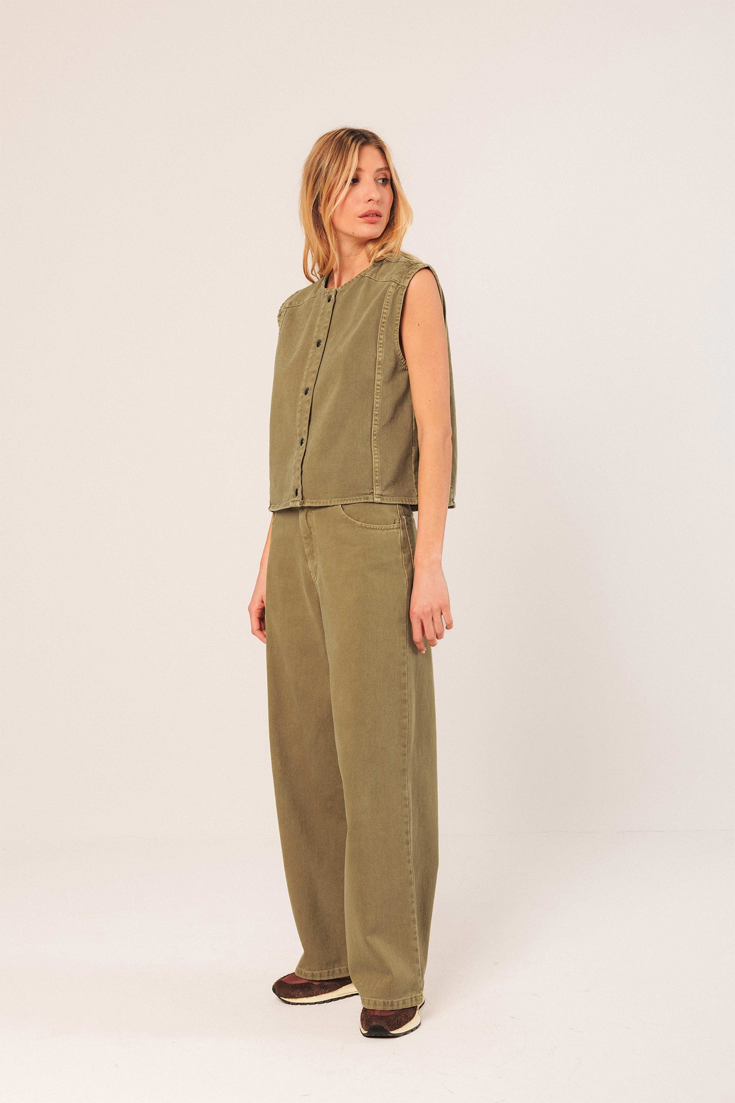 Boxy Twill Vest