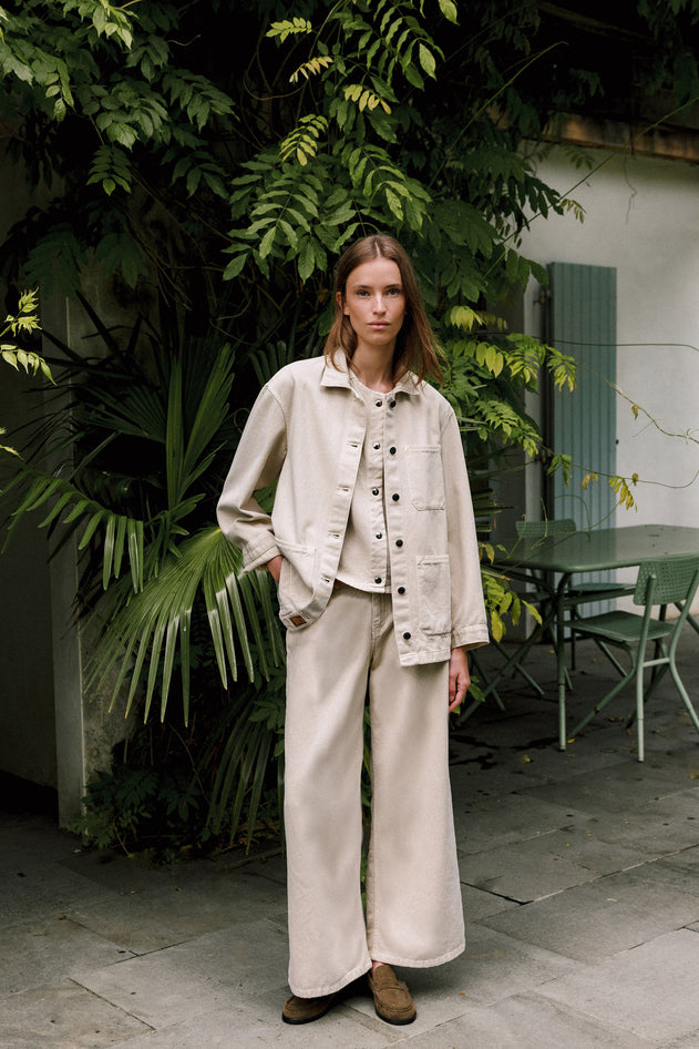 Wide-Leg Pants Beige