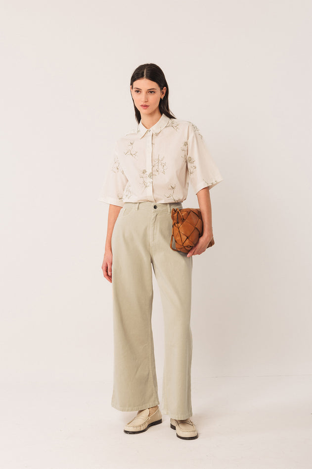 Wide-Leg Pants Beige