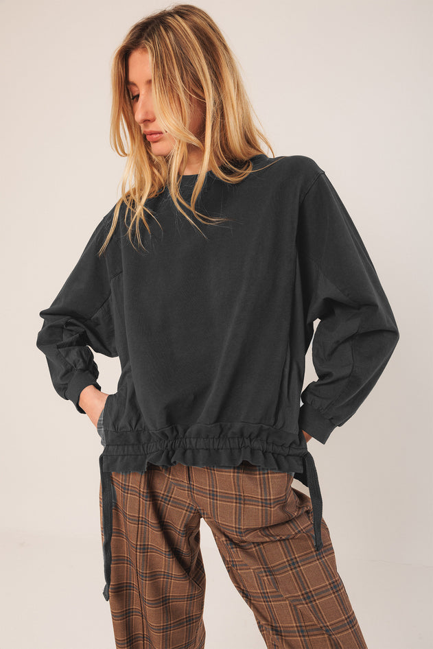 Cotton Terry Looped Sweatshirt Blue