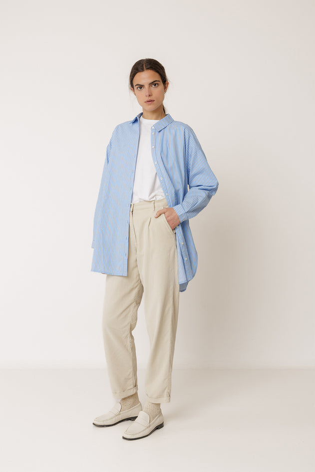 Long Striped Shirt Blue