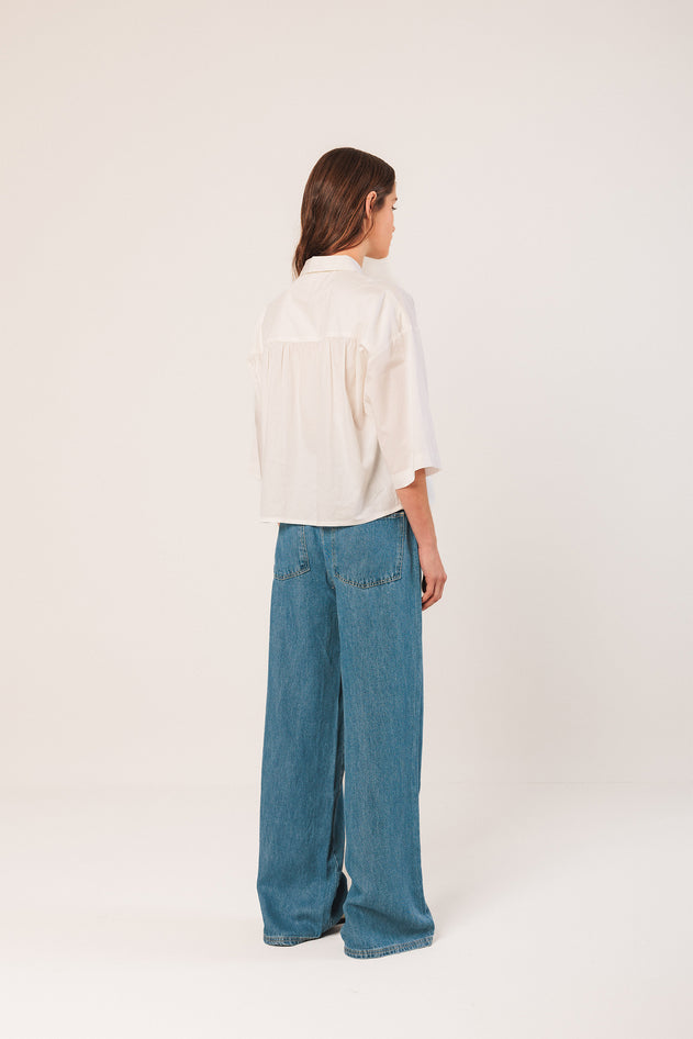 Boxy Poplin Shirt White