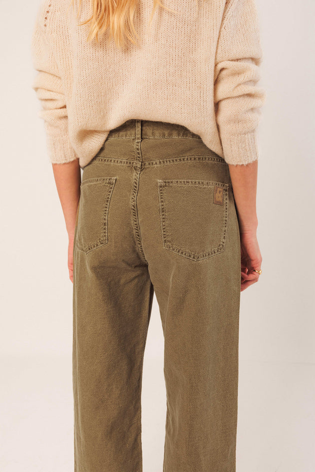 Washed Twill Pants Brown