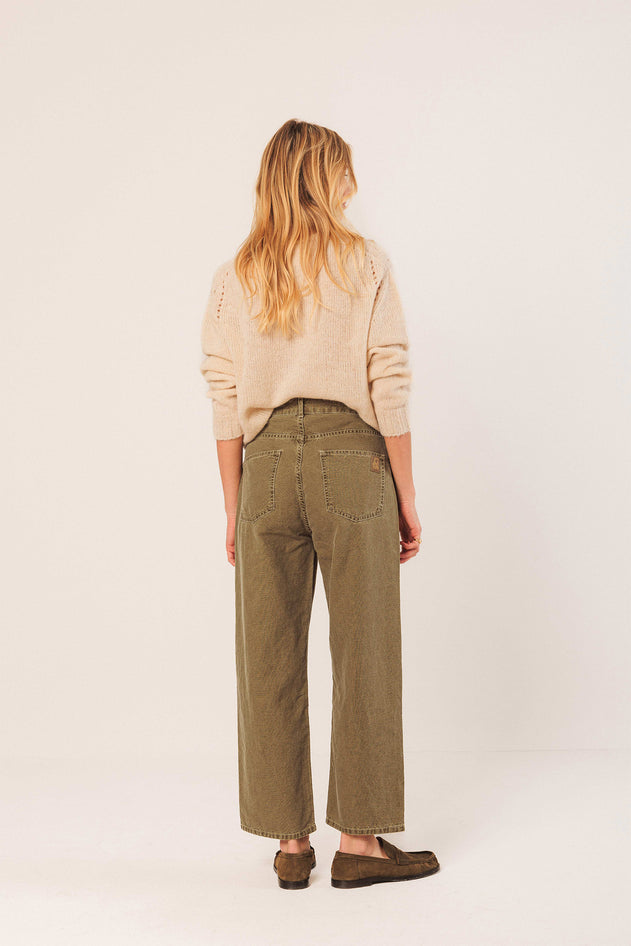 Washed Twill Pants Brown
