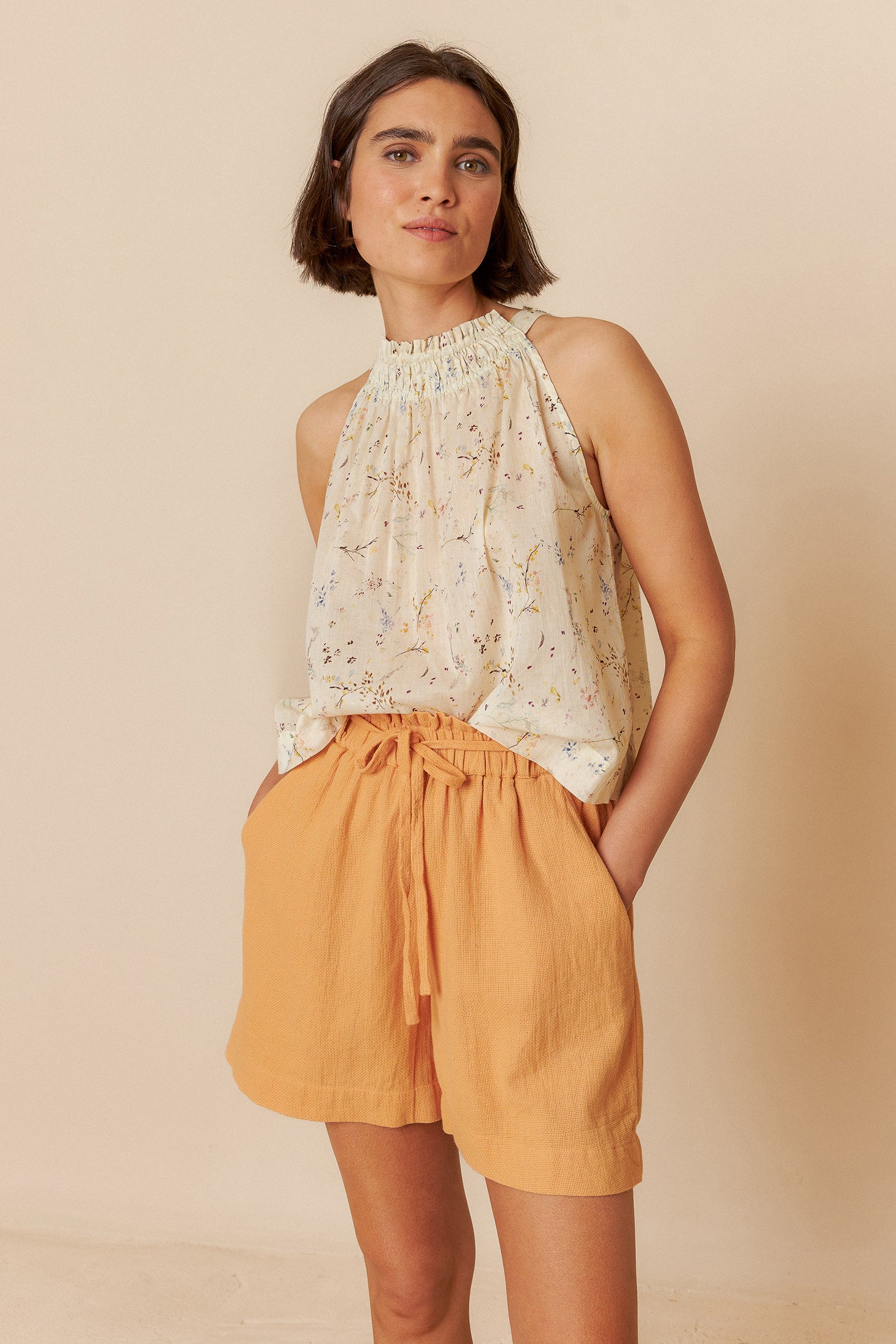 Halter Collar Top Vanilla