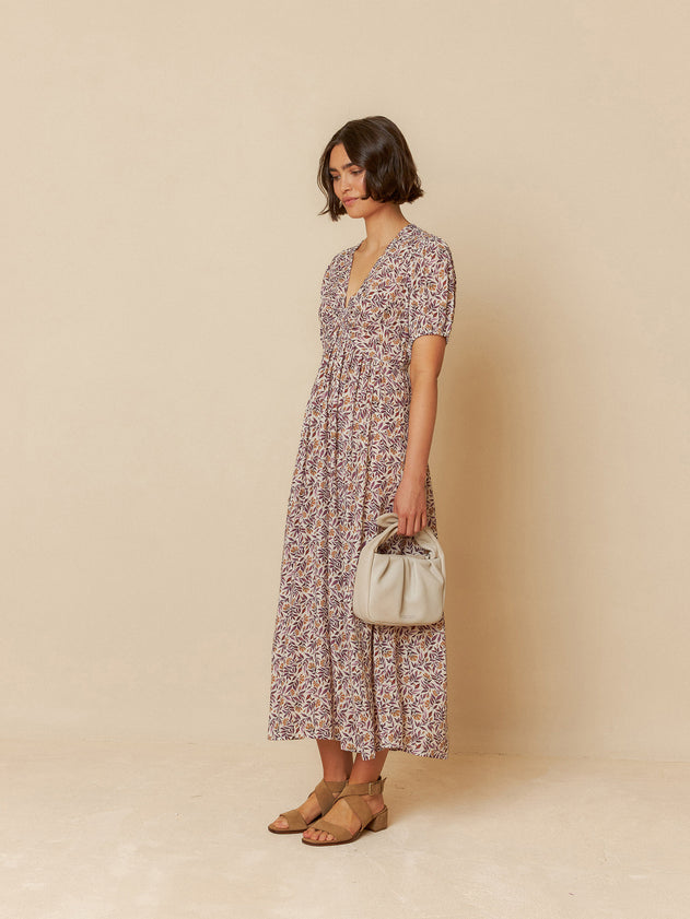 Bow-Shape Neck Dress Violet