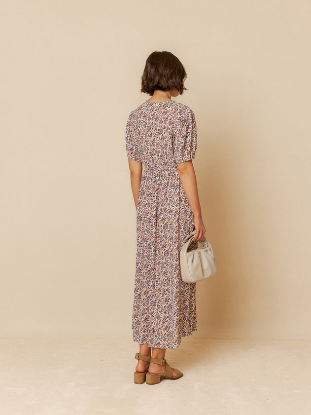Bow-Shape Neck Dress Violet