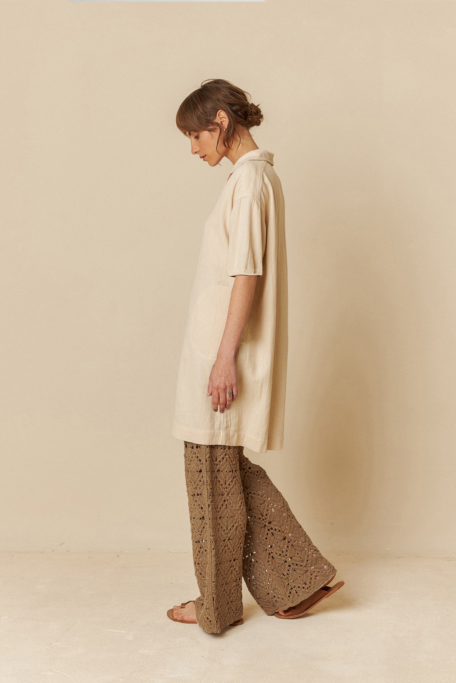 Panama Shirt Dress Ecru