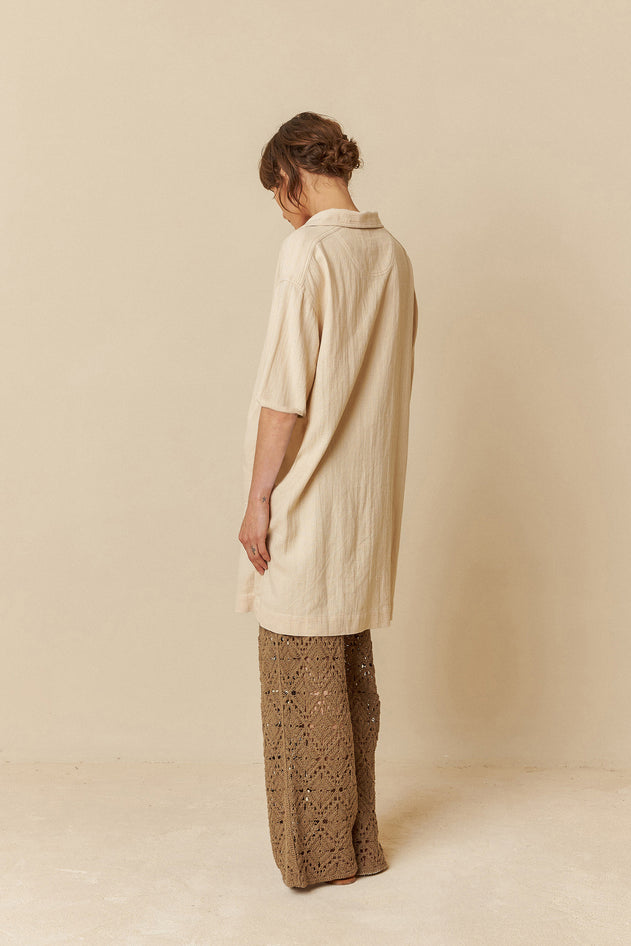 Panama Shirt Dress Ecru