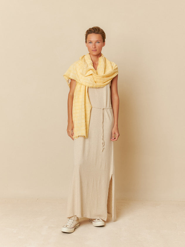 Rustic Melange Dress Light Beige
