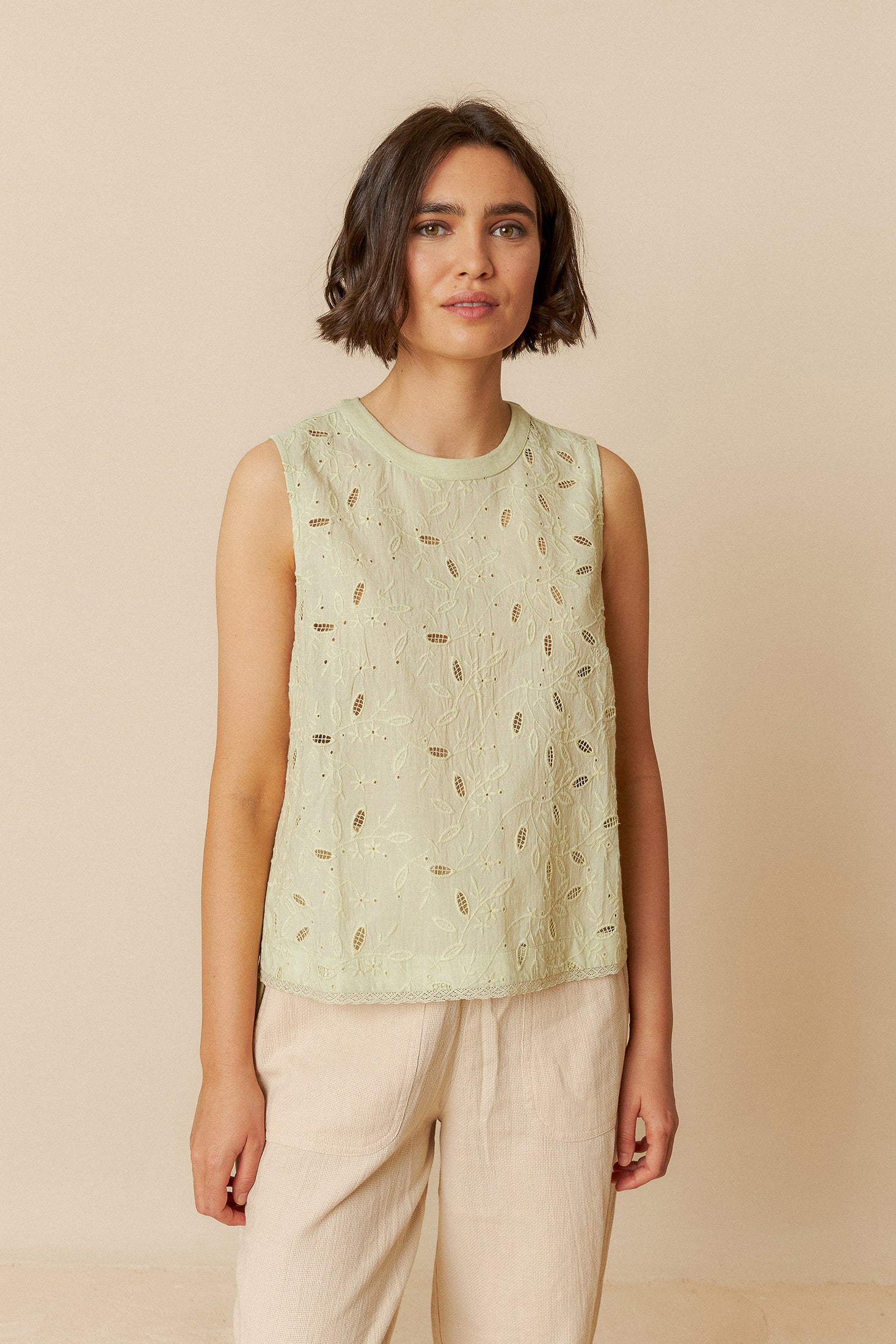 Lace Combined Top Green