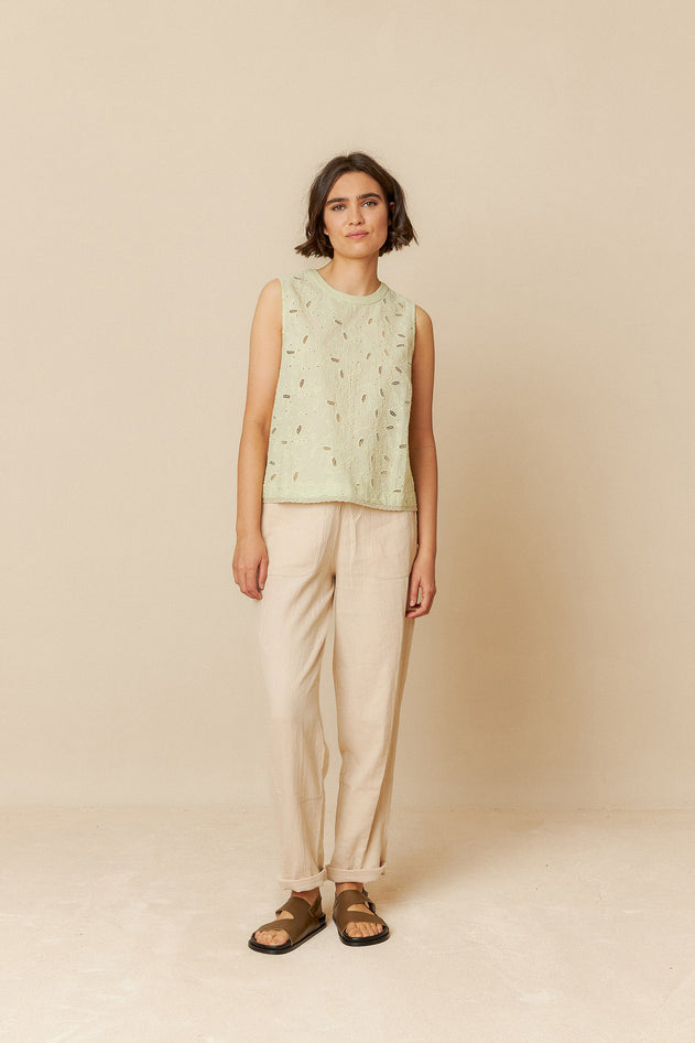 Lace Combined Top Green