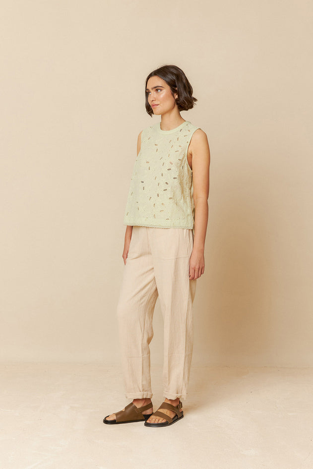 Lace Combined Top Green