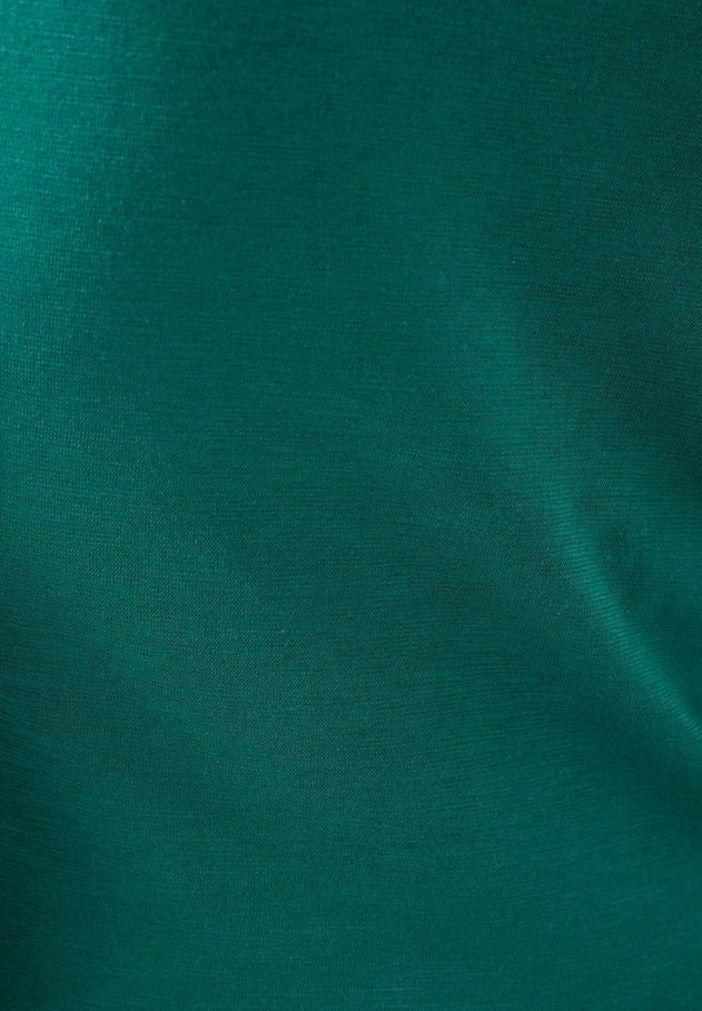 Long-Sleeved Organic Cotton Jersey Dress Deep Emerald