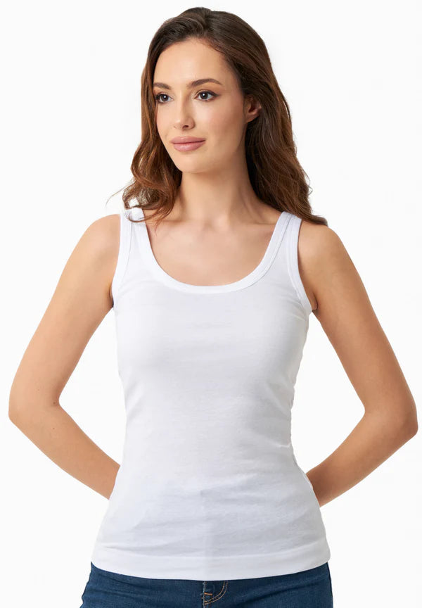 Women's Basic Ribbed Top Off White