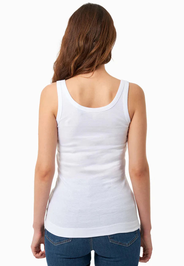 Women's Basic Ribbed Top Off White