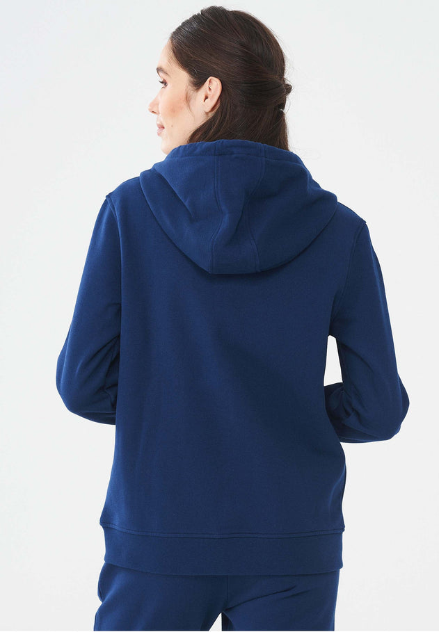 Women's Organic Cotton Zipper Hoodie Navy