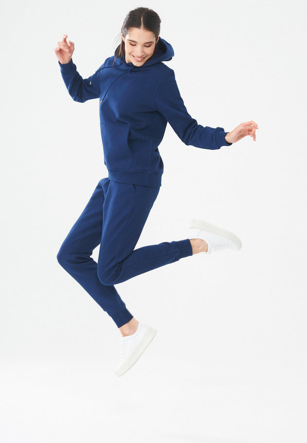 Women's Organic Cotton Hoodie With Kangaroo Pocket Navy