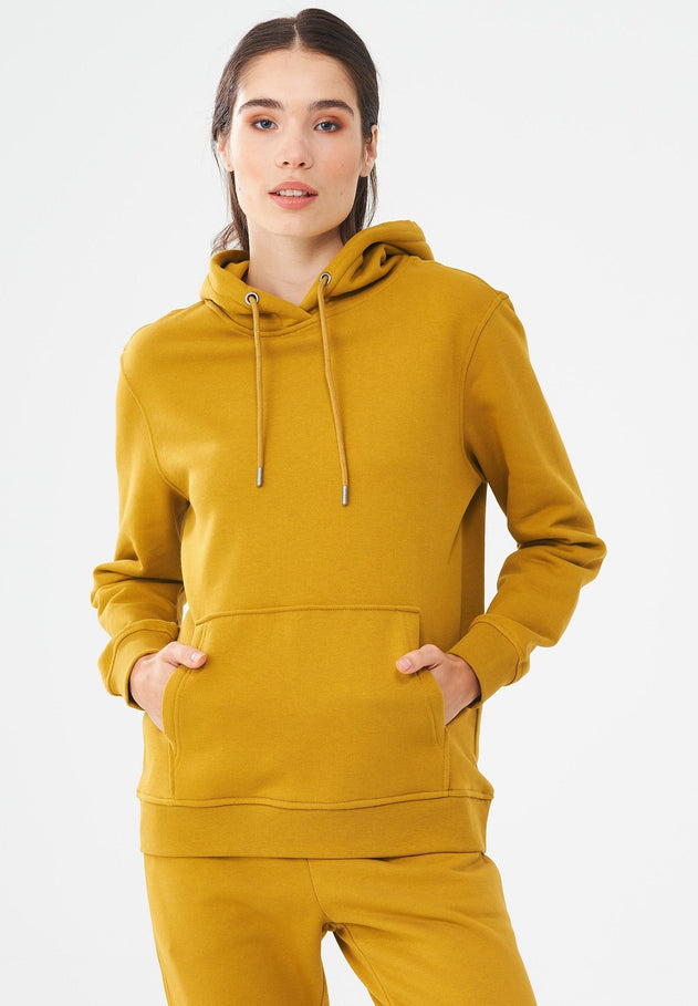 Women's Organic Cotton Hoodie With Kangaroo Pocket Tobacco