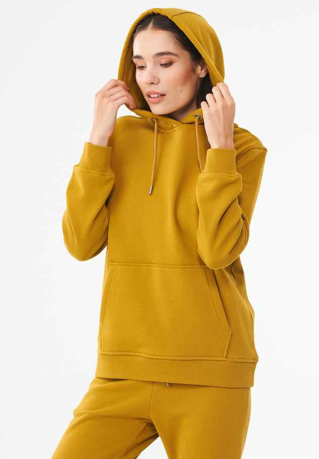 Women's Organic Cotton Hoodie With Kangaroo Pocket Tobacco