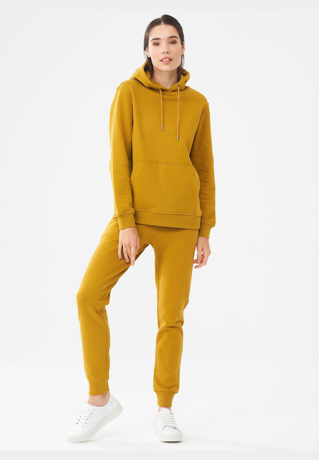Women's Organic Cotton Hoodie With Kangaroo Pocket Tobacco