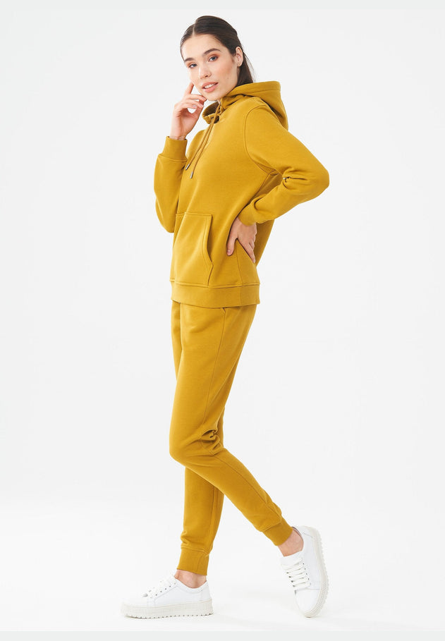 Women's Organic Cotton Hoodie With Kangaroo Pocket Tobacco