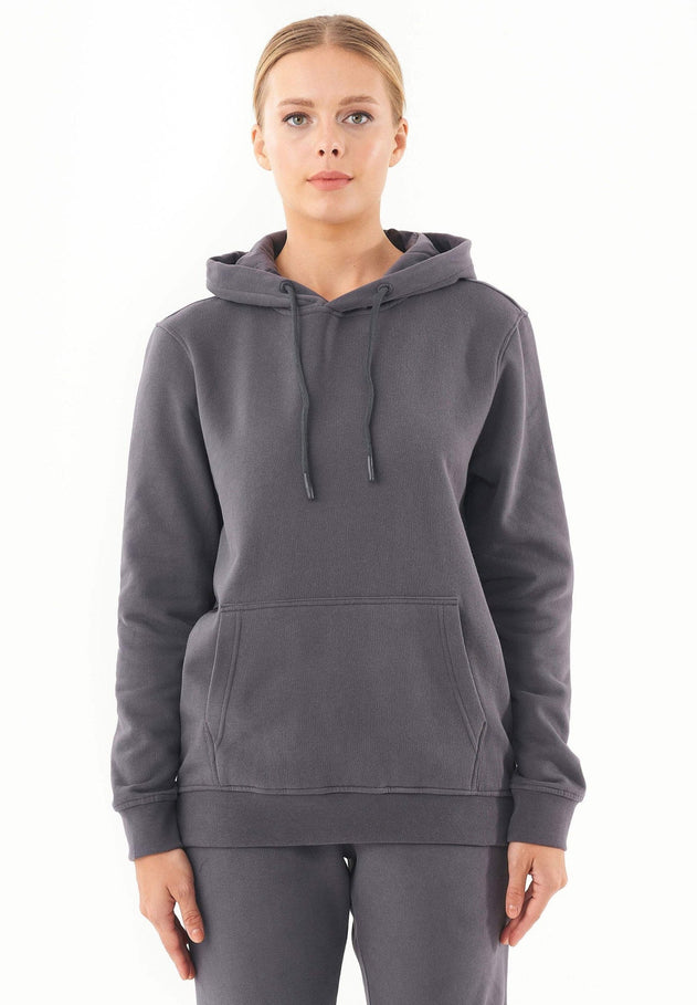 Women's Basic Soft Touch Organic Cotton Hoodie Asphalt