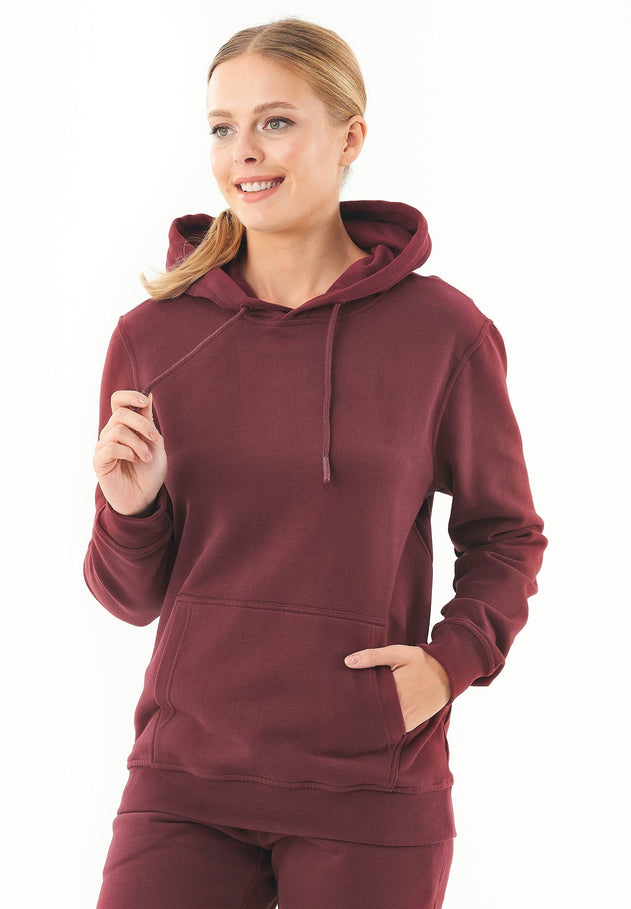 Women's Basic Soft Touch Organic Cotton Hoodie Bordeaux