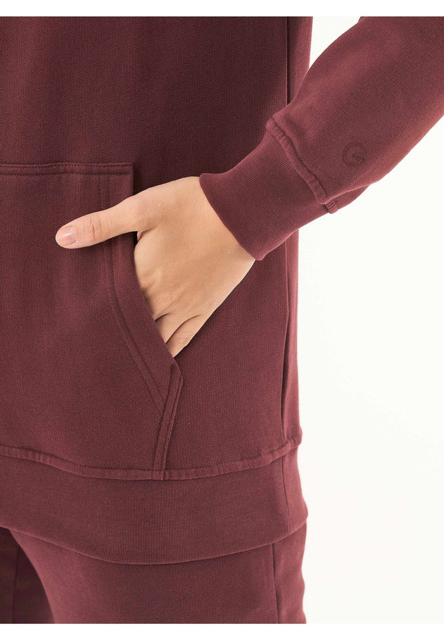 Women's Basic Soft Touch Organic Cotton Hoodie Bordeaux