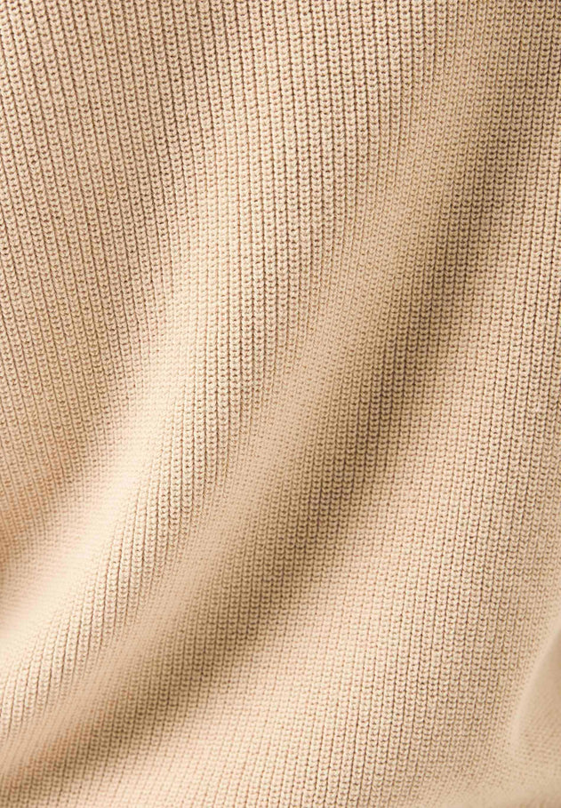 Women's Organic Cotton Turtleneck Knit Beige