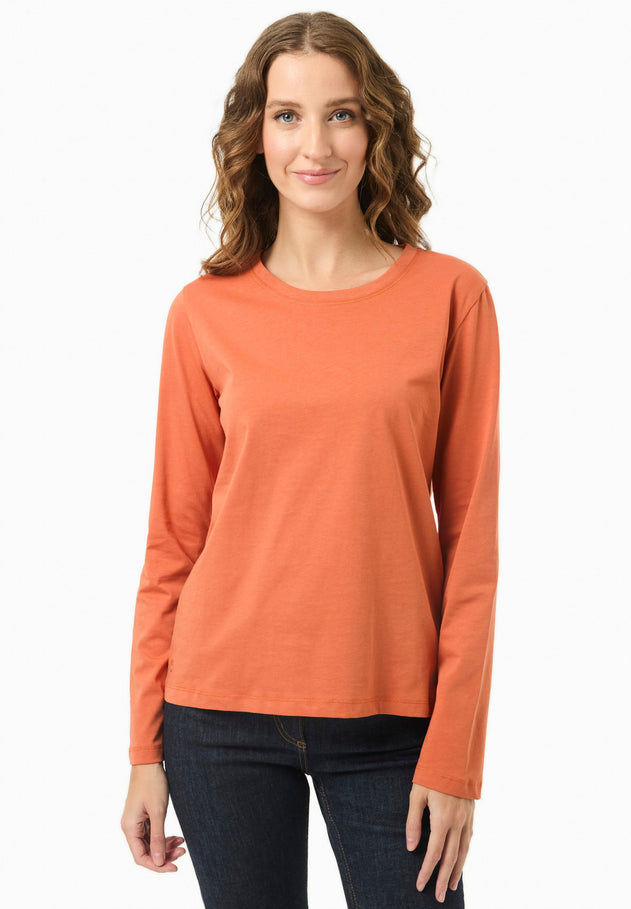 Women's Casual Long-Sleeved T-Shirt Dark Orange