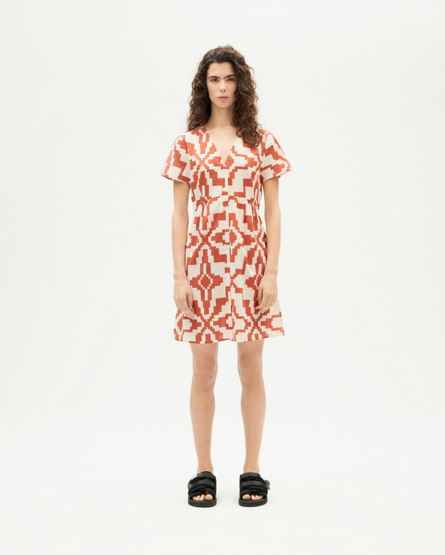 Hebe Illusion Dress Orange