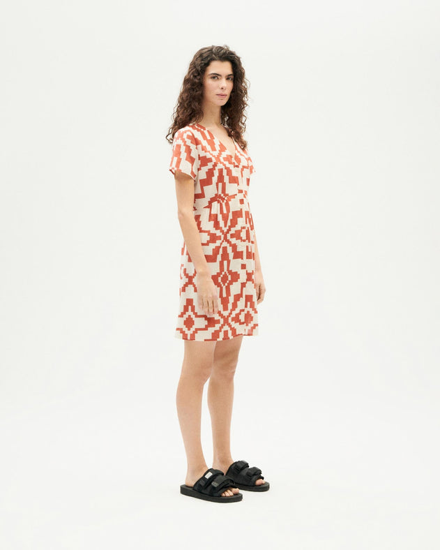 Hebe Illusion Dress Orange