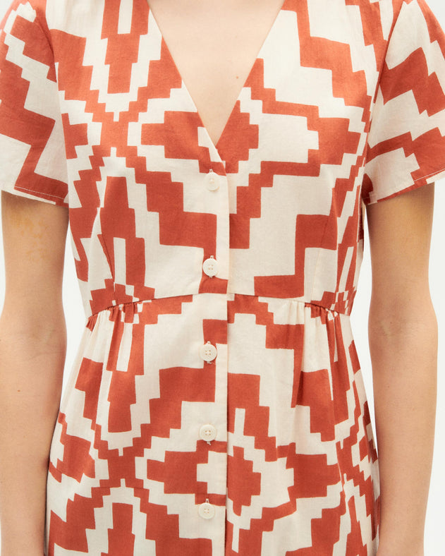 Hebe Illusion Dress Orange