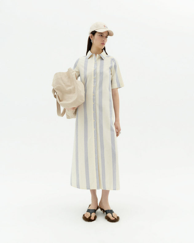 Gianna Shirt Dress Blue Stripes