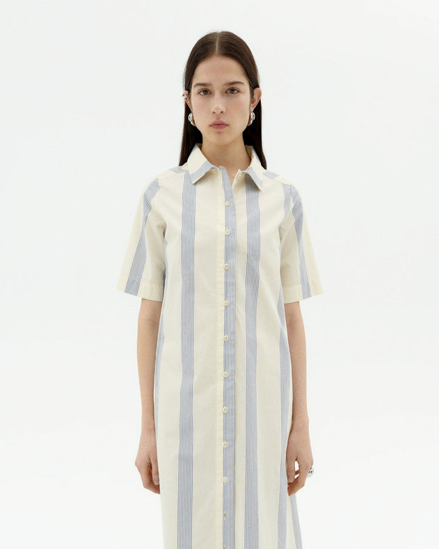 Gianna Shirt Dress Blue Stripes