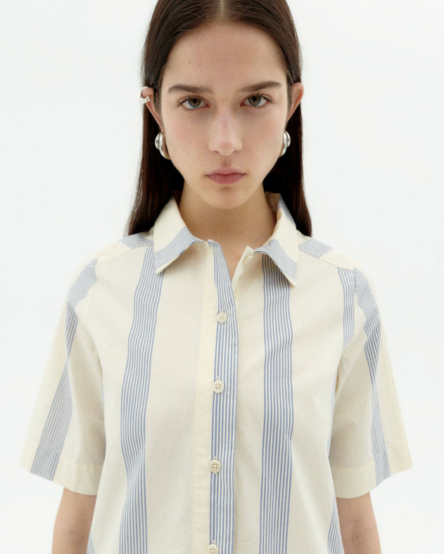 Gianna Shirt Dress Blue Stripes