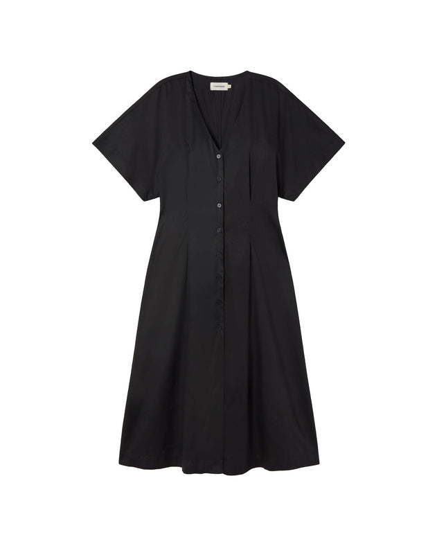 Laura Button Dress Black