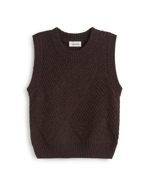 Kaia Vest Knitted Wool Brown