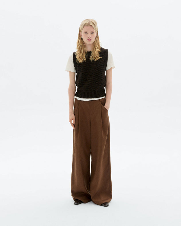 Kaia Vest Knitted Wool Brown