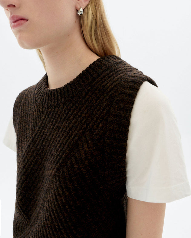 Kaia Vest Knitted Wool Brown