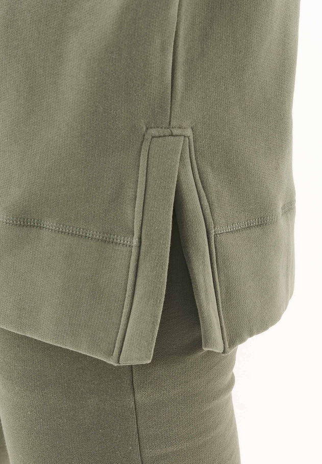 Balloon Sleeve Organic Cotton Hoodie Mid Green