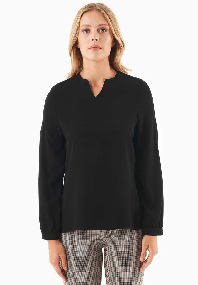 Women's Viscose V-Neck Blouse Black